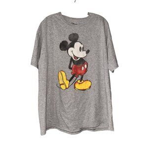 soft Disney Mickey Mouse Heather Gray Short-Sleeve T-Shirt XL 90% Cotton 10% Pol
